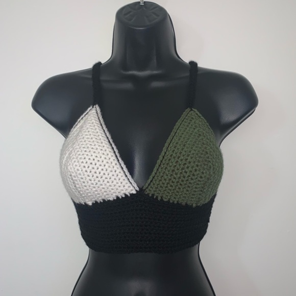 Tops - Multiply Colored Crocheted Halter Top